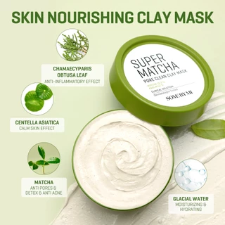 SOME BY MI Super Matcha Pore Clean Clay Mask [100g], ทำความสะอาดรูขุมขน, ปลอบประโลมผิว