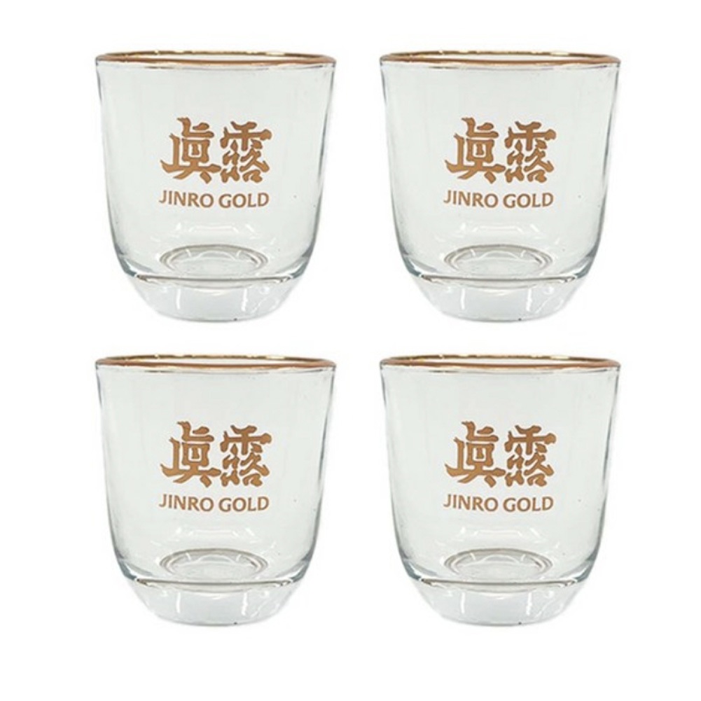 Jinro With Molly Store Gold Jinro Korea Soju Glass 4p Set 0.7oz 2 นิ้ว