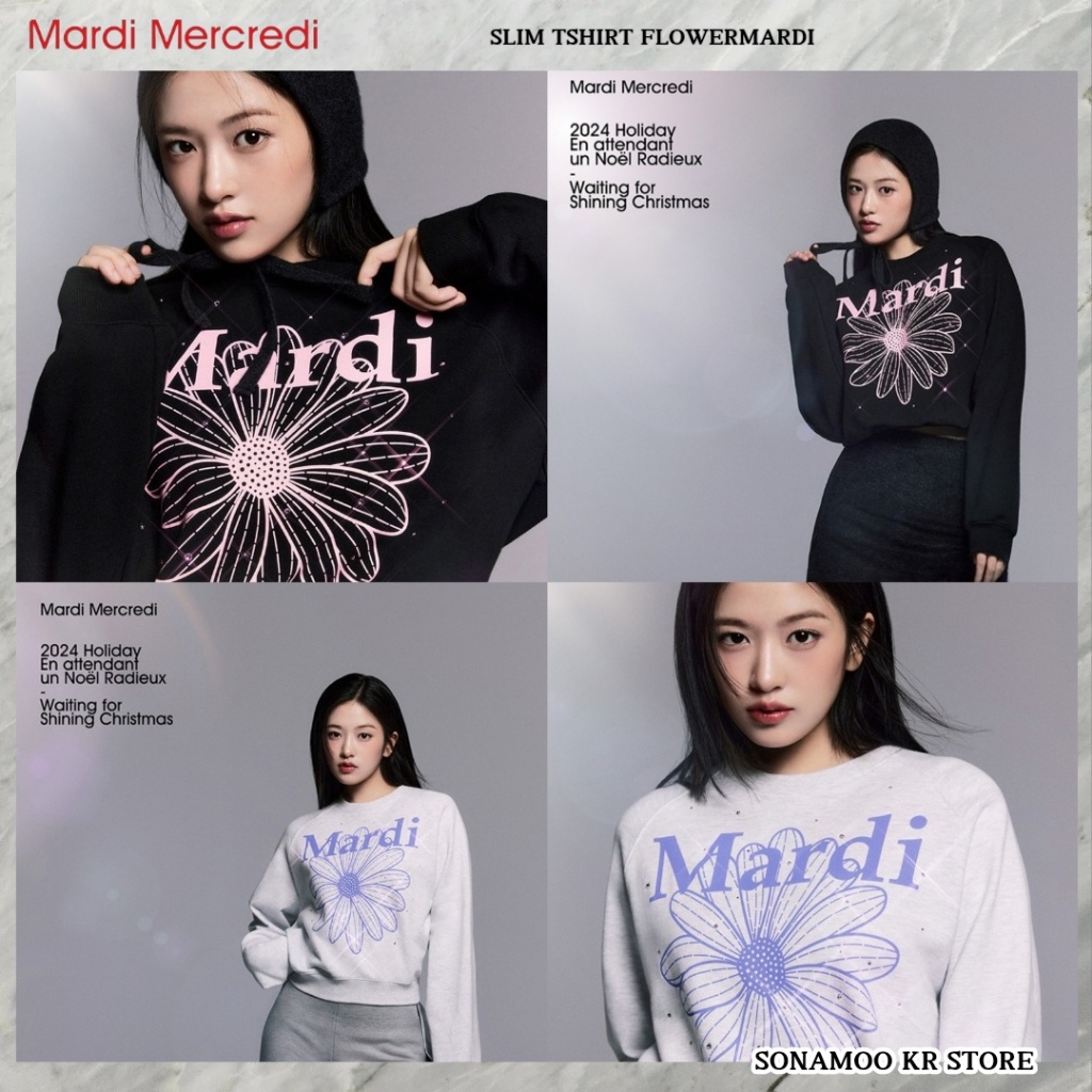 [MARDI MERCREDI] Sweatshirt Raglan Flowermardi Stone