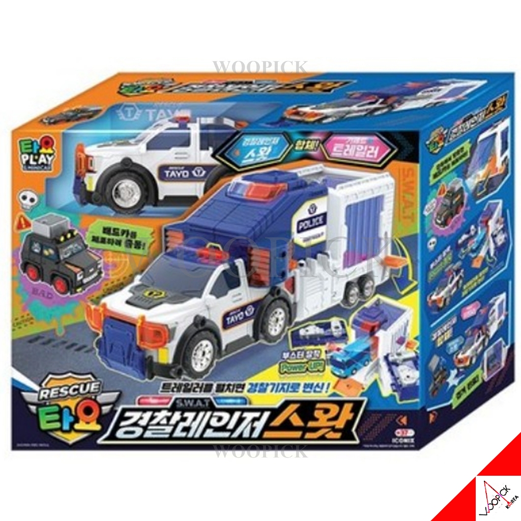 Little Bus Rescue Tayo Police RANGER SWAT Gadget Trailer Police Station 2025