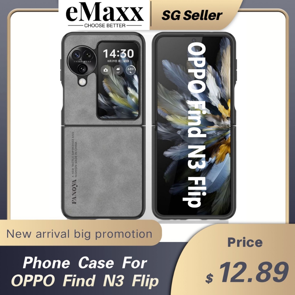 กรณีหรูหราสําหรับ OPPO Find N3 Flip Case Cover กันกระแทก Matte หนังกรณีปกหลังสําหรับ OPPO Find N3 Fl