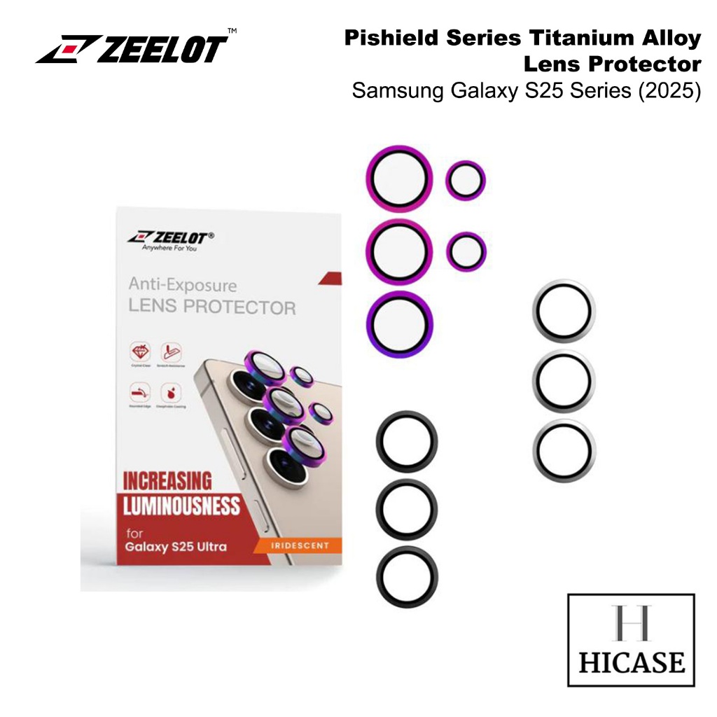 ZEELOT Pishield Series เลนส์โลหะผสมไทเทเนียมสําหรับ Samsung Galaxy S25/ S25 Plus/ S25 Ultra (2025)