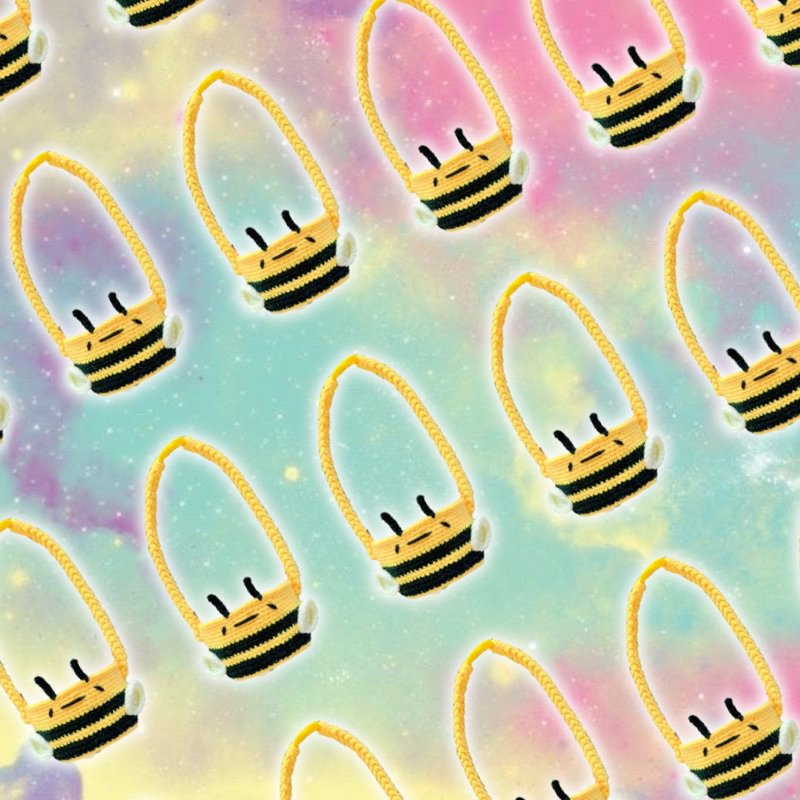 โครเชต์ Bubble Tea Cupholder พร้อมBuckle - Bee