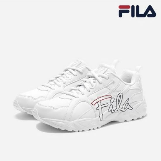 [FILA] Spline SCRIPT รองเท้าผ้าใบ สีขาว สําหรับผู้ชายและผู้หญิง