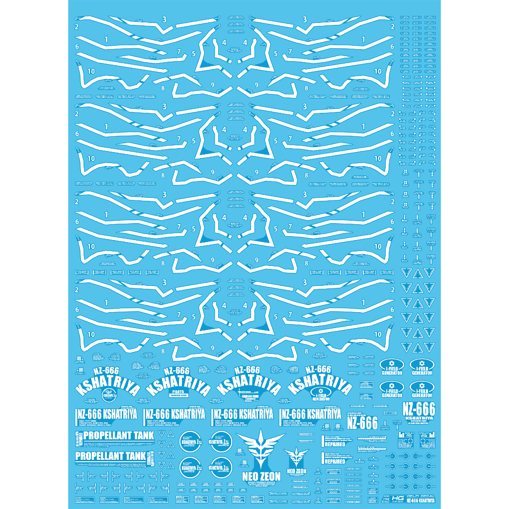 DELPI DECAL HG KSHATRIYA WATER DECAL ปกติ / เรืองแสง
