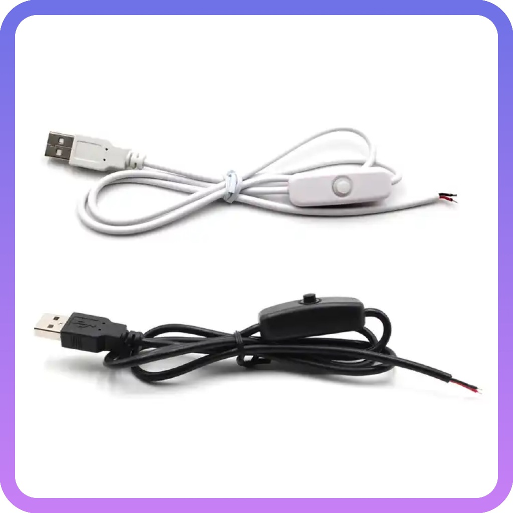 ขั้วต่อสาย USB DIY พร้อมสวิตช์เปิด/ปิดและสายไฟ USB 2.0 USB Switch DIY โครงการ USB 1.5ม