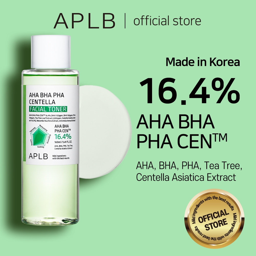 APLB AHA BHA PHA Centella Facial Toner 160ml AHA BHA PHA เซนเทลล่า เฟเชียล โทนเนอร์ | ฟื้นบำรุงผิวที
