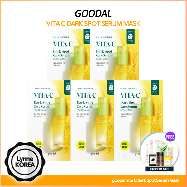 [5pcs] GOODAL Green Tangerine Vita C Dark Spot Care Serum Mask / Heartleaf Facial Mask