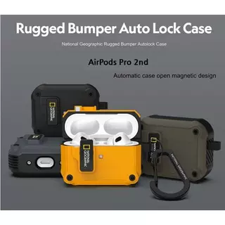 เกาหลี NATIONAL GEOGRAPHIC{AirPods4/AirPodsPro3/AirpodsPro2/AirPods3}เคสกันชนที่ทนทานล็อคอัตโนมัติเปิดเคสอัตโนมัติ