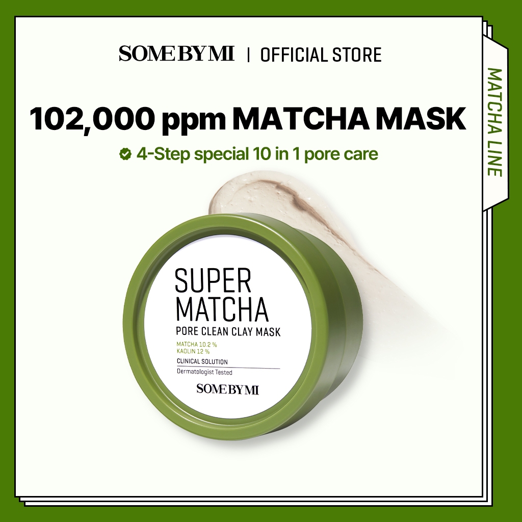 SOME BY MI Super Matcha Pore Clean Clay Mask [100g], ทำความสะอาดรูขุมขน, ปลอบประโลมผิว
