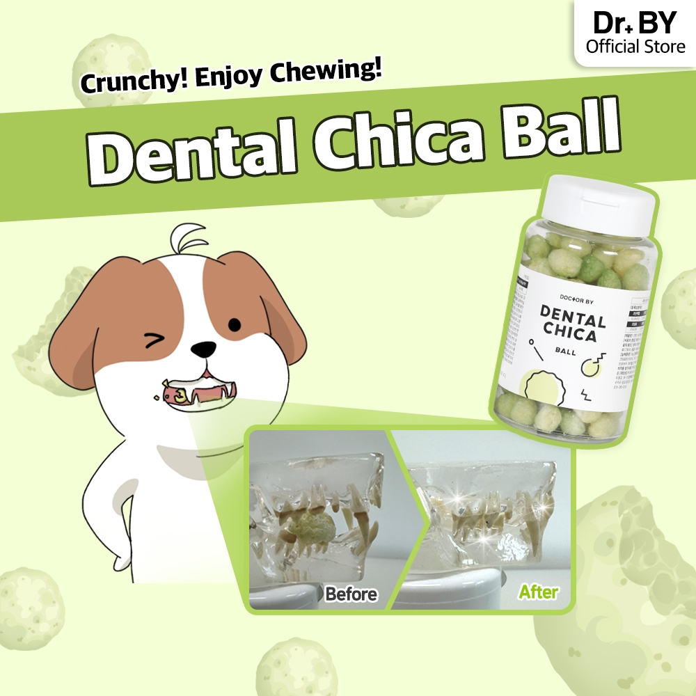 [DR.BY Dental CHICA BALL] ยาสีฟันกลิ่นปาก สาหร่ายสไปรูลิน่า ฟันกรอบ สุนัข 25g