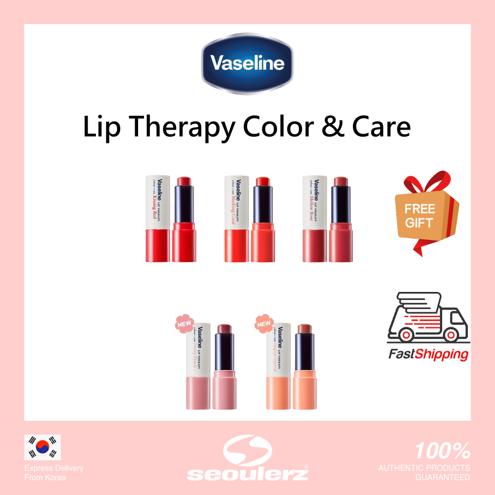 พร้อมส่ง [Vaseline] Lip Therapy Colour Care Limited Edition - 5 สี Kissing Red/ Mellow Rose / Blushing Coral / Pretty Peach / Gorgeous Grapefruit /