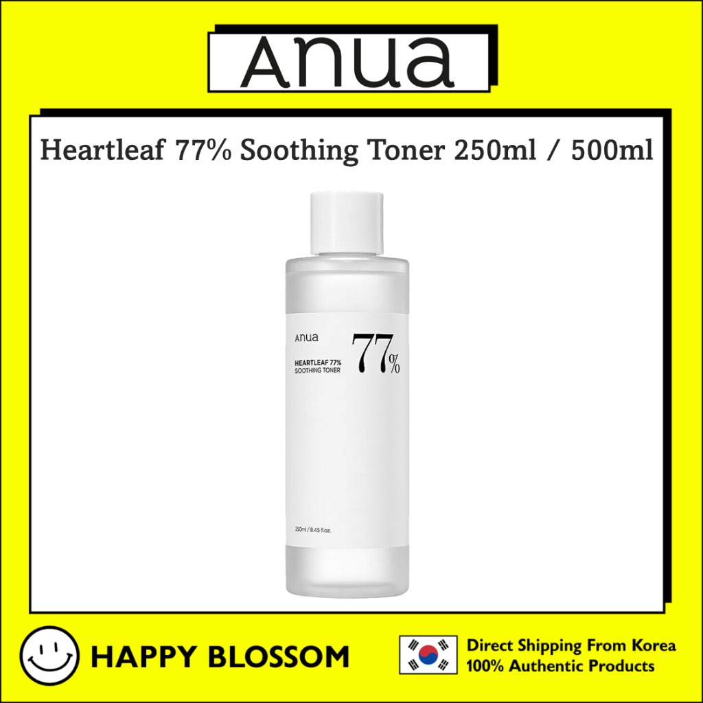 Anua Heartleaf 77% Soothing Toner 250 มล., 500 มล. I pH 5.5 Trouble Care, Calming Skin, Refreshing, Hydrating, Purifys, Cruelty Free, Vegan, Korea cosmetic