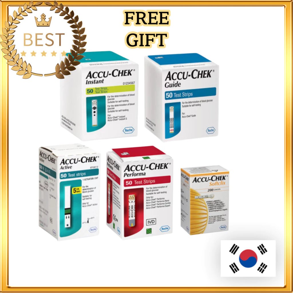ACCU-CHEK Instant Guide Active Performa Test Strips 50s Softclix Lancets 100s + FREEBIE│ แผ่นตรวจน้ำตาลในเลือด Roche Accu Chek Accuchek Strip Paper แถบทดสอบประสิทธิภาพ กระดาษลอกลาย