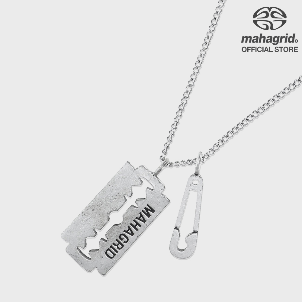 [MAHAGRID] Blade Safety Pin Necklace_Unisex_สไตล์เกาหลี ราคา ถูกที่สุด ดีลบีเคเค