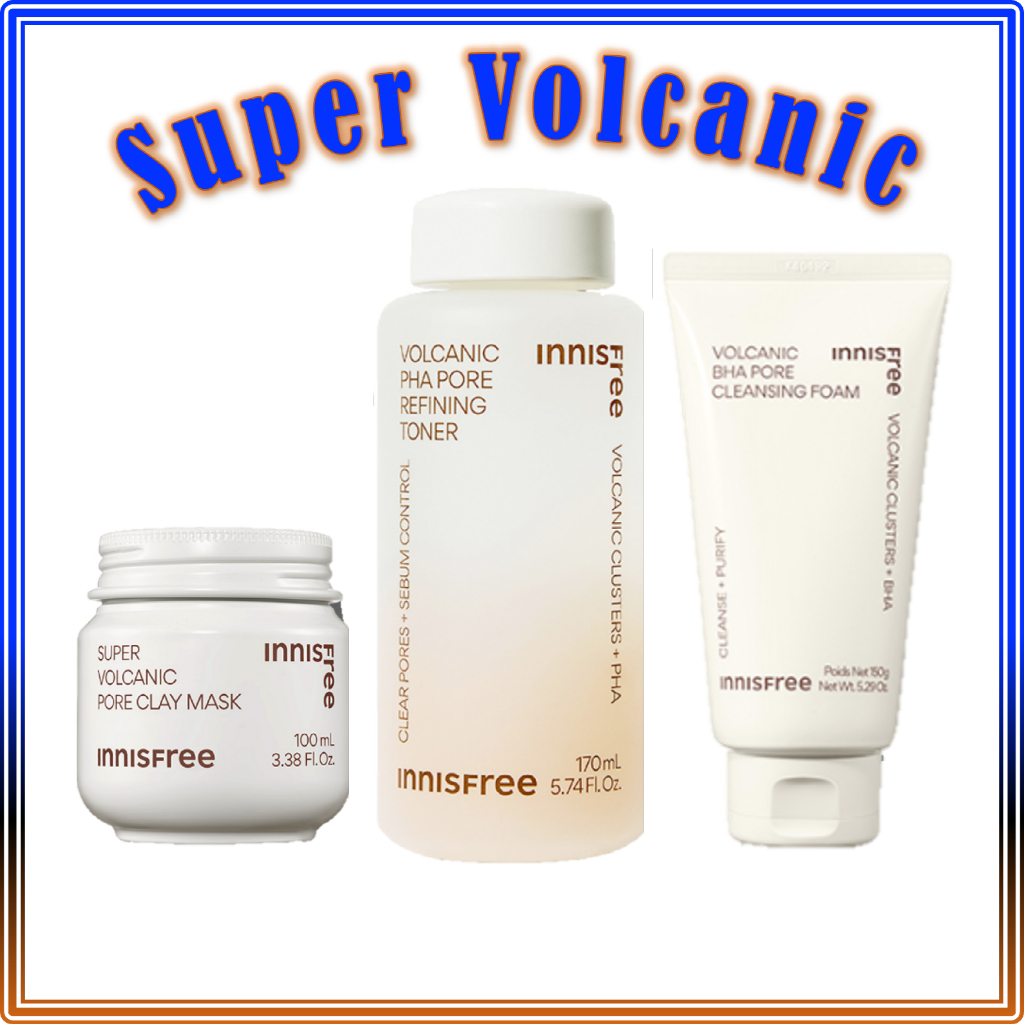 Innisfree Volcanic Pore (Super Pore Clay Mask, Volcanic PHA PoreToner, โฟมล้างหน้า) / innisfree Volc