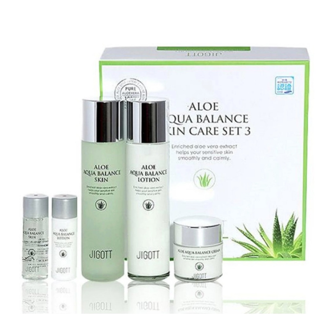 Jigott - ALOE AQUA BALANCE SKIN CARE ครีมบํารุงผิว 3 ชุด