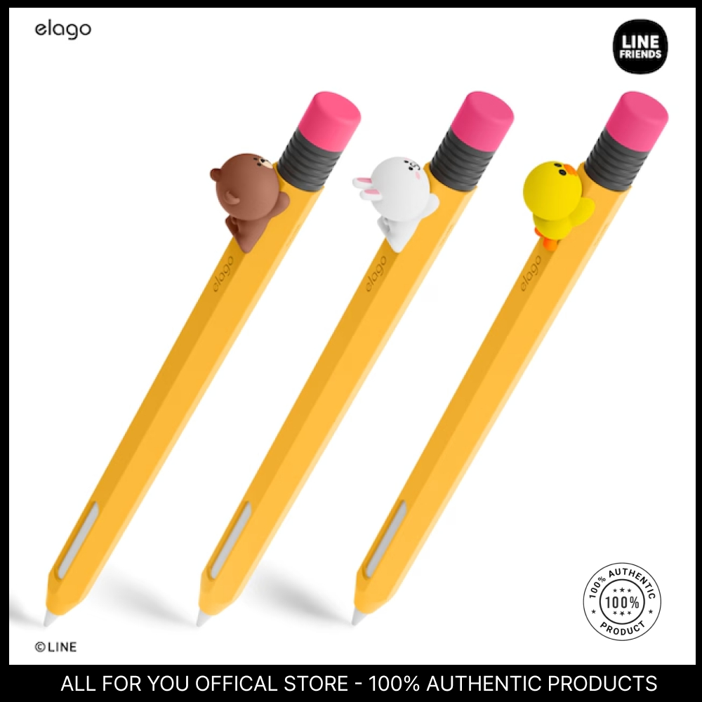 [ELAGO] เคสซิลิโคน LINE Friends Apple Pencil 2nd Gen & Pro