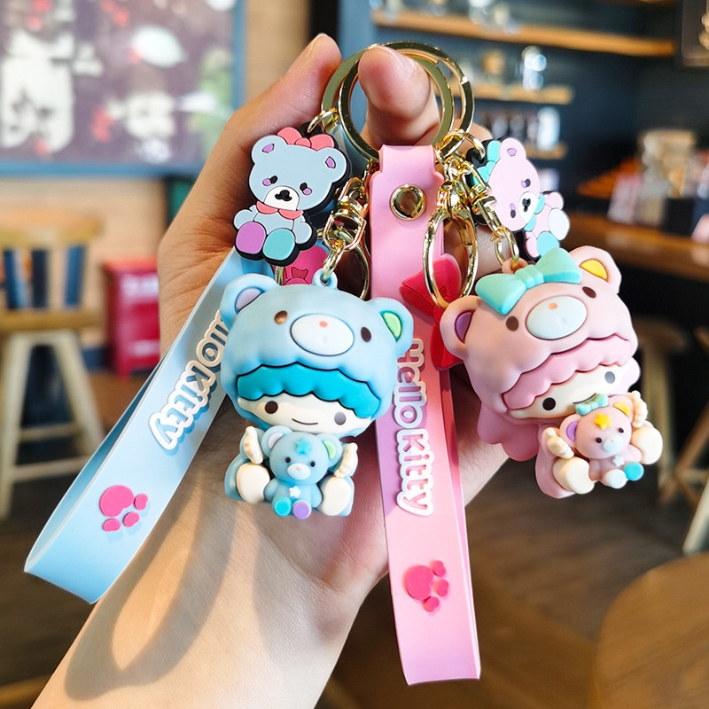 Sg Local Little Twin Stars Lala Kiki พวงกุญแจ Sanrio อะนิเมะกระเป๋านักเรียน Charm การ์ตูน Key