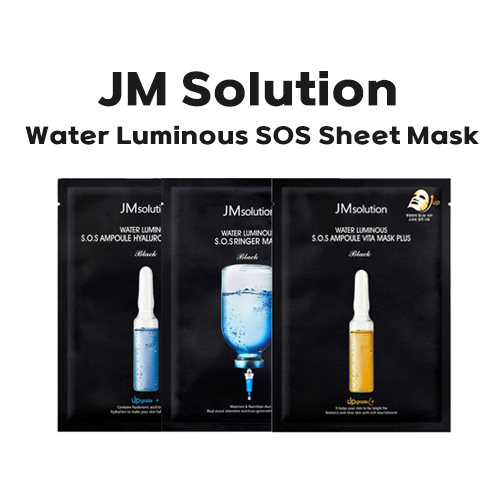 [JM Solution] แผ่นมาส์กหน้า SOS แบบเรืองแสง ไฮยารูลอนิก แอมพูล Vita แอมพูล ริงเกอร์