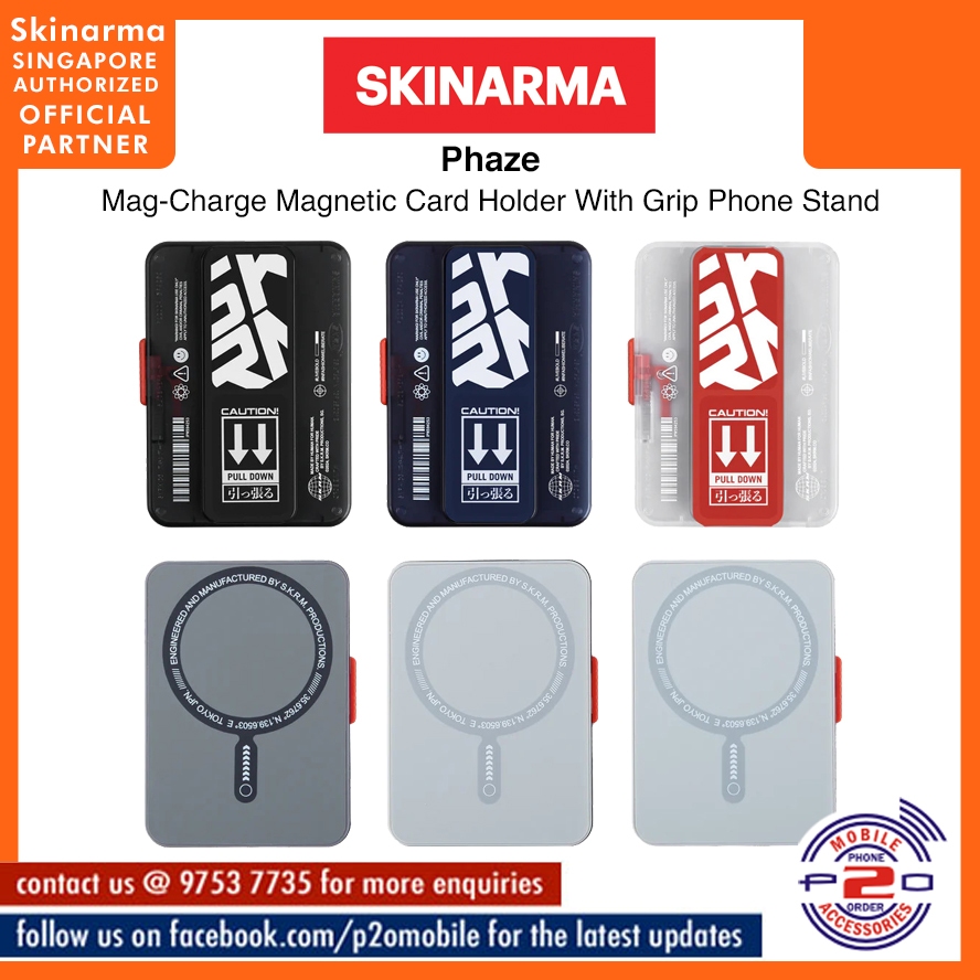 Skinarma PHAZE Mag-Charge Card Holder with Grip Stand