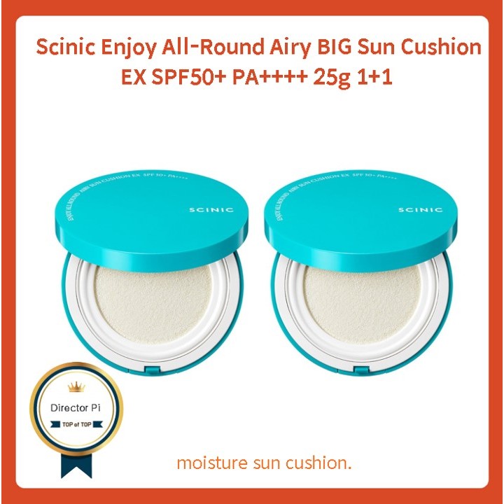 Scinic Enjoy All-Round Airy BIG sun cushion EX SPF50+ PA++++ 1+1 , มอยส์เจอร์ซันคุชชั่น, S778