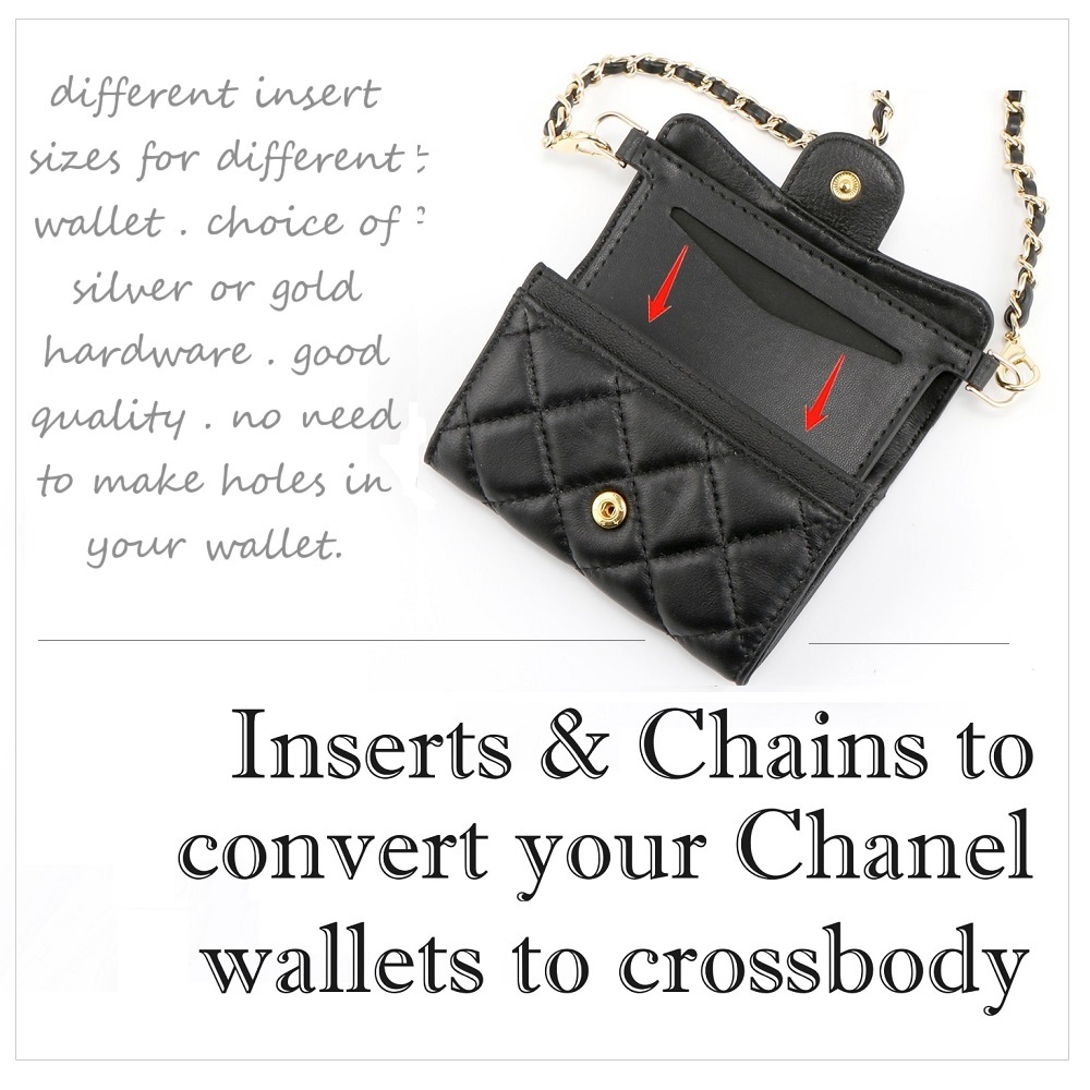 Chanel Long and Card Wallet แปลงเป็นมือถือ สลิง หรือกระเป๋าข้ามร่างกายพร้อมใส่ใสและโซ่