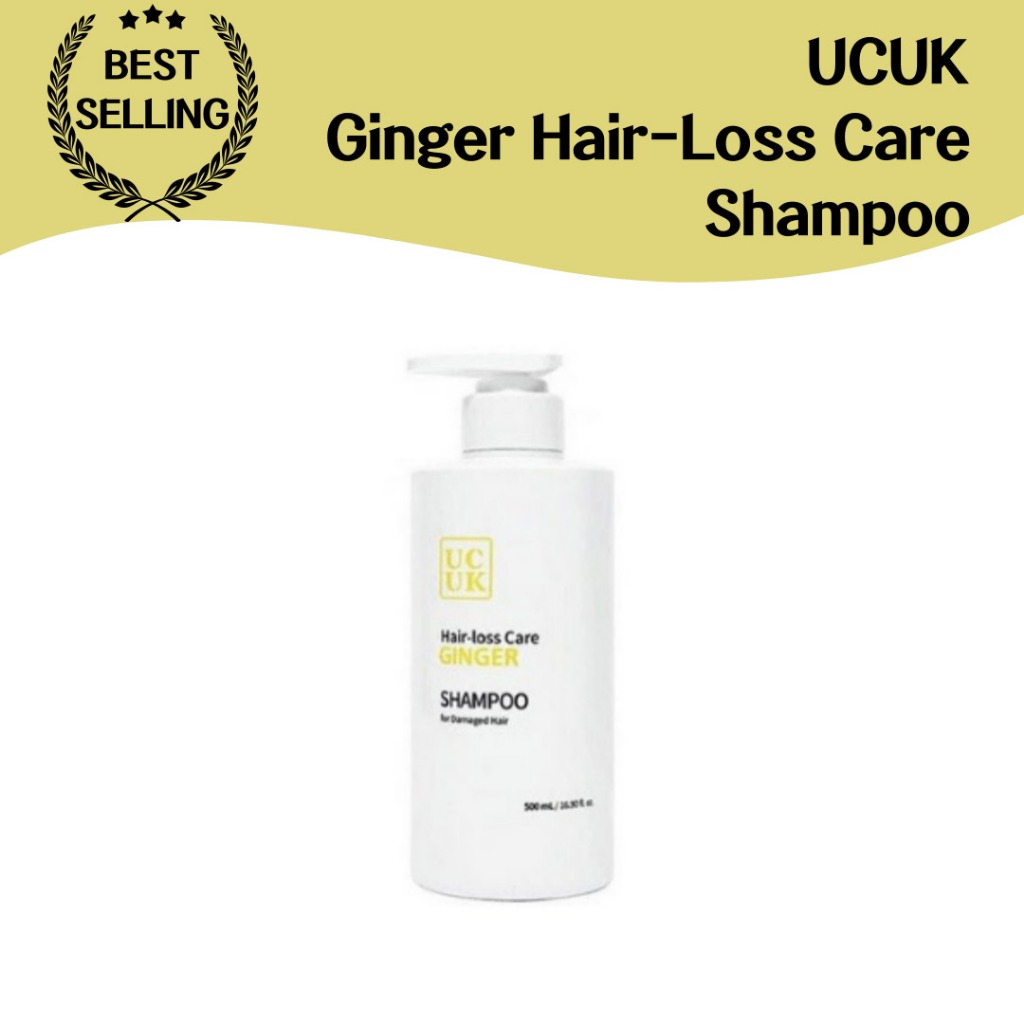 Ucuk ginger hair-loss care SHAMPOO 500 มล. แชมพูบํารุงผมร่วง สารสกัดจากขิงฟิวชั่นธรรมชาติ เพื่อสุขภาพผมและหนังศีรษะที่แข็งแรง ปกป้องสุขภาพหนังศีรษะขณะป้องกัน