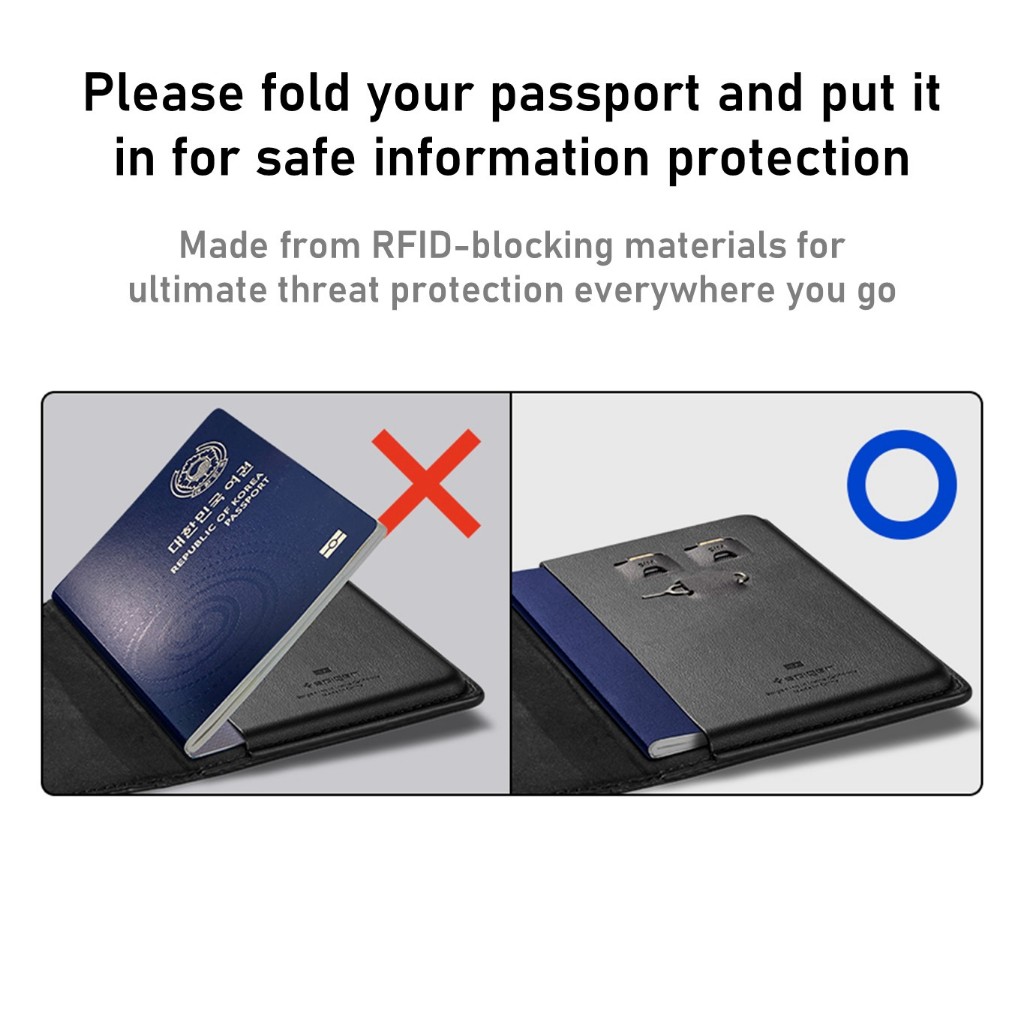 [Spigen] กระเป๋าสตางค์หนังสือเดินทางพร้อมเทคโนโลยี RFID Blocking