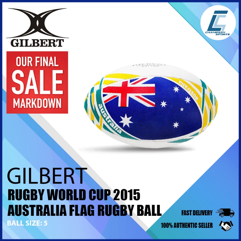 Gilbert World Cup 2015 Official Flag Rugby Ball (ขนาด: 5) (500-0022)