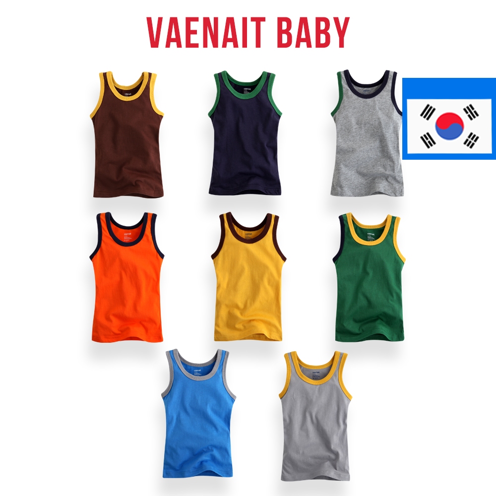 [KOREA Vaenait BABY] 2-9Y เด็กวัยหัดเดิน เด็กผู้ชาย ชุดชั้นใน ผ้าฝ้าย เสื้อกล้าม แขนกุด พื้นฐาน