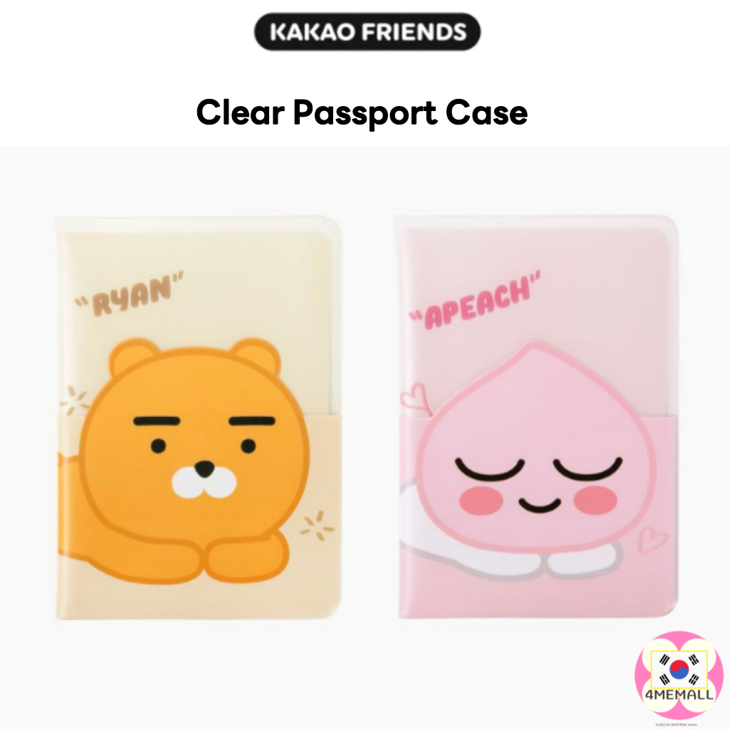ปกใส่หนังสือเดินทาง ลาย Kakao Friends Ryan Apeach สีโปร่งใส