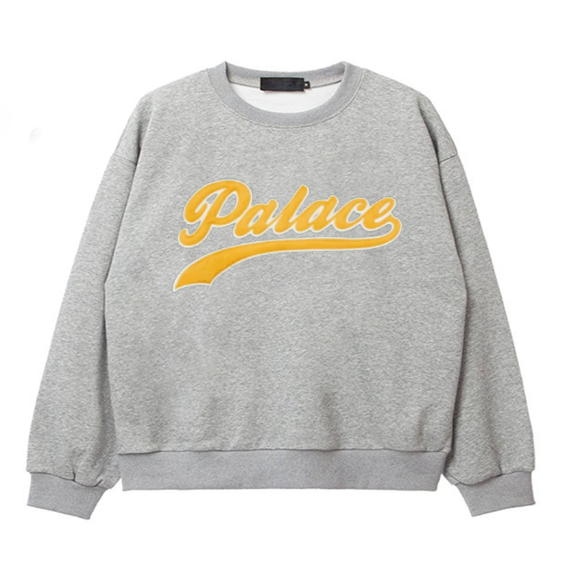 Palace เสื้อกันหนาว คอกลม พิมพ์ลาย สีเหลือง