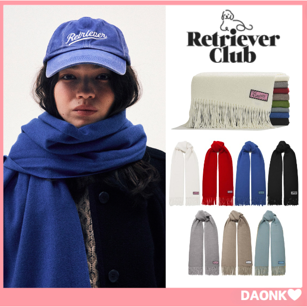 Kr[ RETRIEVER CLUB ] โลโก LABEL MUFFLER - 7 สี เกาหลี ของแท้ 100%