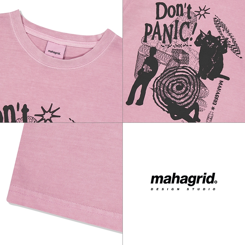 [MAHAGRID] Dont Panic Pigment T-shirt_Unisex_สไตล์เกาหลี