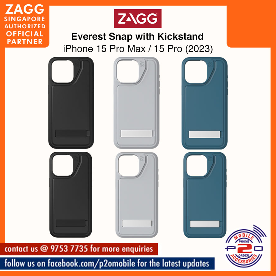 ZAGG Everest Snap with Kickstand (MagSnap) Case for Phone 15 Pro Max (6.7 2023) / Phone 15 Pro (6.1 