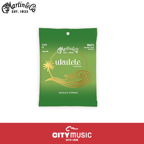Martin M625 Premium Polygut Ukulele Strings, Tenor-Gauge Graphite Grey Ukulele Strings