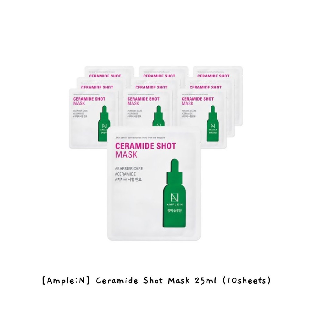 [Ample:N] Ceramide Shot Mask 25 มล. (10 แผ่น) / k-beauty