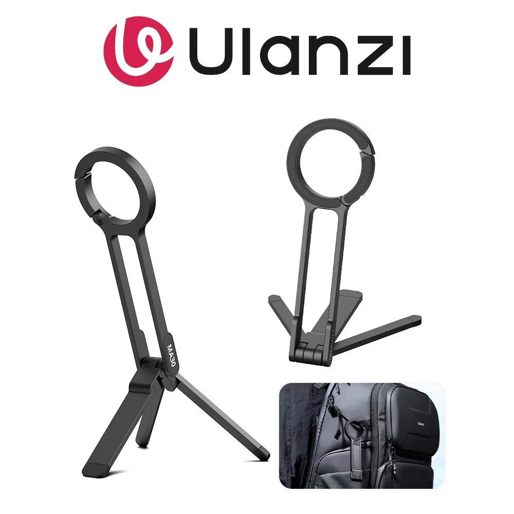 Ulanzi MA30 Carabiner ขาตั้งกล้องแม่เหล็กไม้เซลฟี่ที่วางโทรศัพท์ขาตั้งสําหรับสมาร์ทโฟนมือถือ