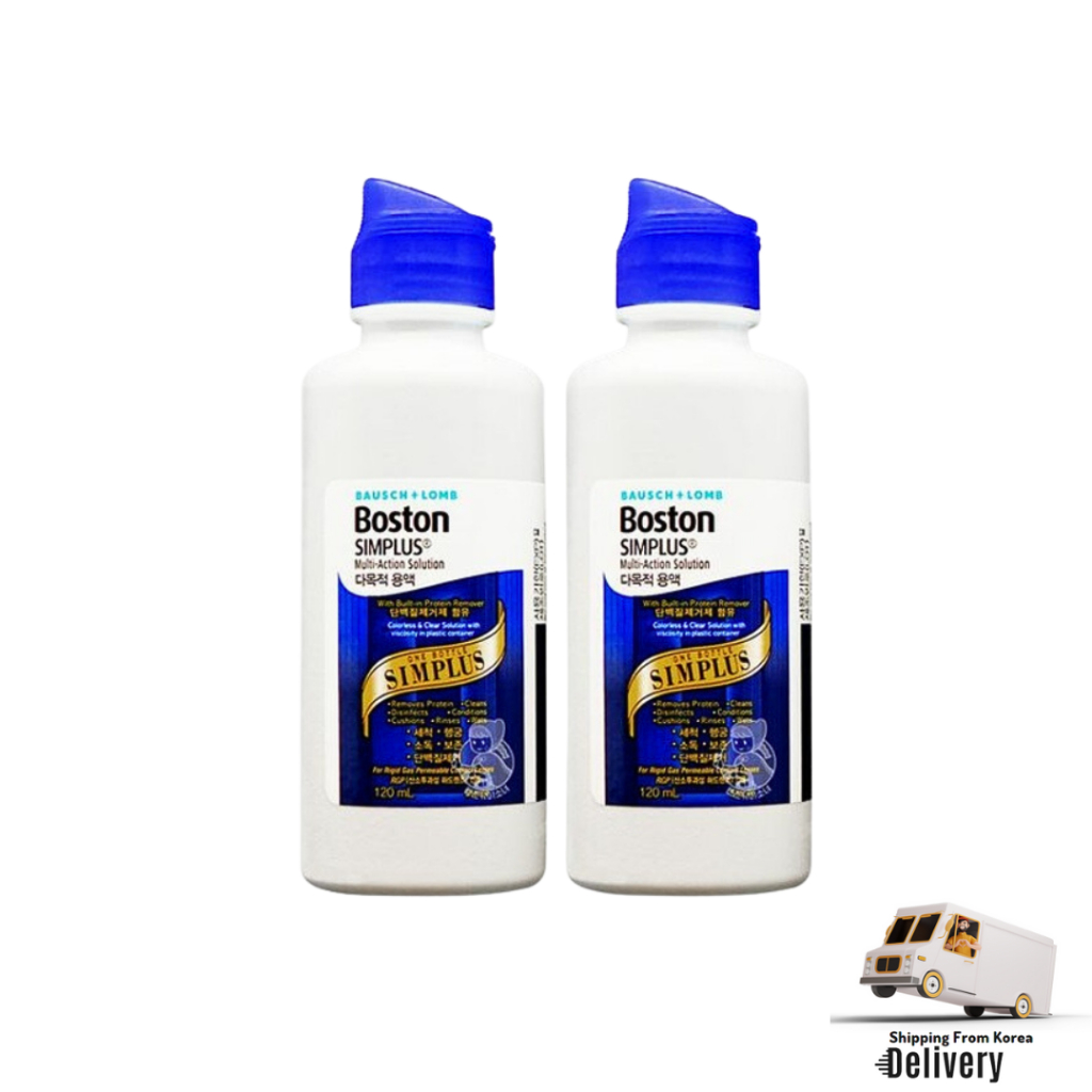 Boston Simplus Exp 08/26 Multi-Action Solution คอนแทคเลนส์ 120ml ที่เก็บทําความสะอาดเลนส์แข็ง