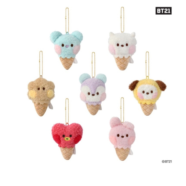 พวงกุญแจ จี้ตุ๊กตาไอศกรีม BTS BT21 Official Minini