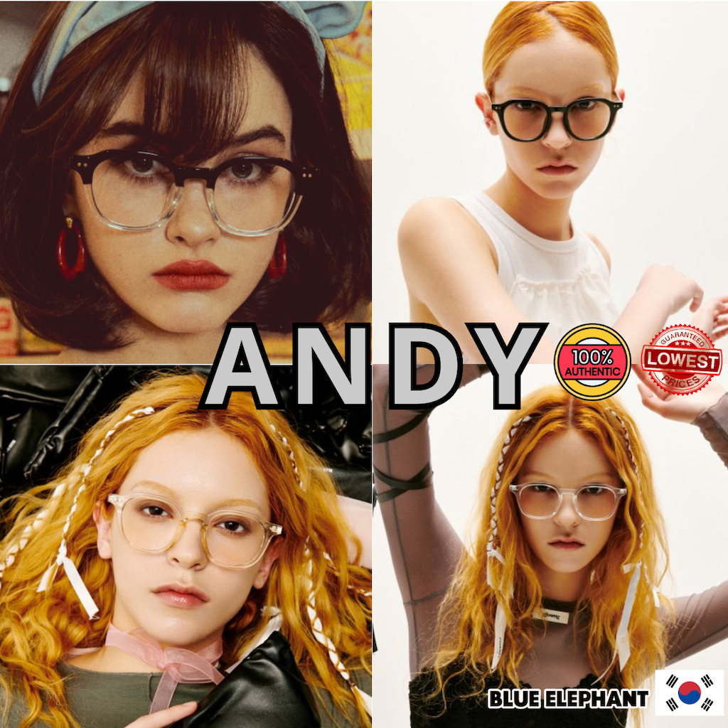 Blue ELEPHANT ANDY แว่นตา 4 สี / พร้อมส่ง / สินค้ายอดนิยมในเกาหลี / แว่นตาสวมดาว ป๊อปเกาหลี