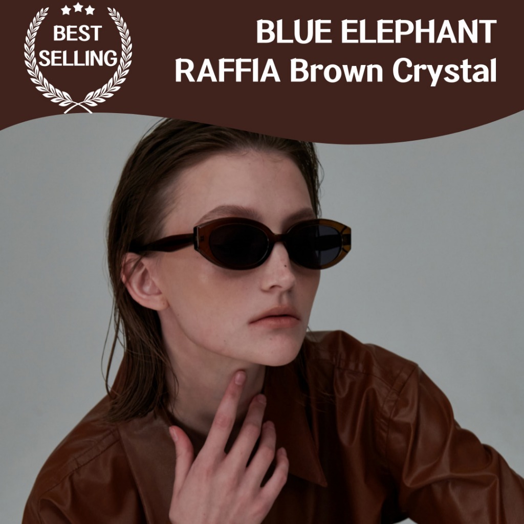 Blue ELEPHANT RAFFIA แว่นตากันแดด ประดับคริสตัล สีน้ําตาล คุณภาพสูง ใส่สบาย หรูหรา แฟชั่นสําหรับผู้หญิง
