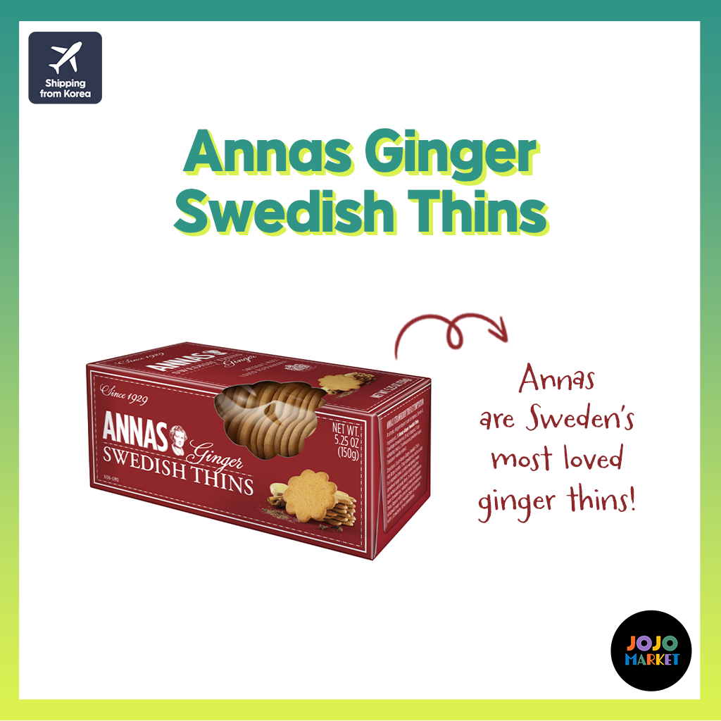 [คุกกี้คริสต์มาส] Annas Ginger Swedish Thins, ying瑞Ampoule (5.625oz, 150g) / จัดส่งจากเกาหลี