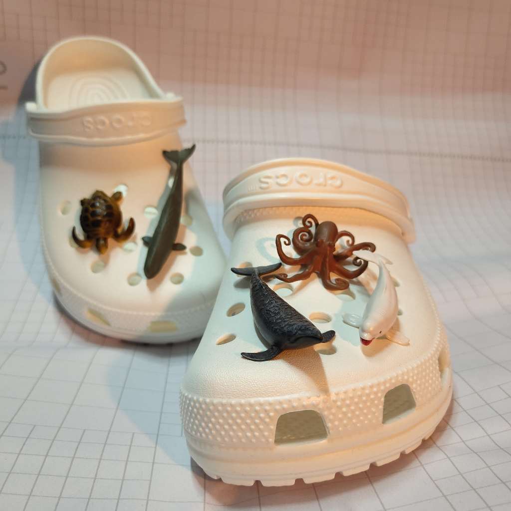 Crocs Jibbitz รองเท้า Charms สําหรับรองเท้าน่ารัก DIY ตกแต่งสัตว์ทะเล Whale Octopus Seal P อุปกรณ์เส