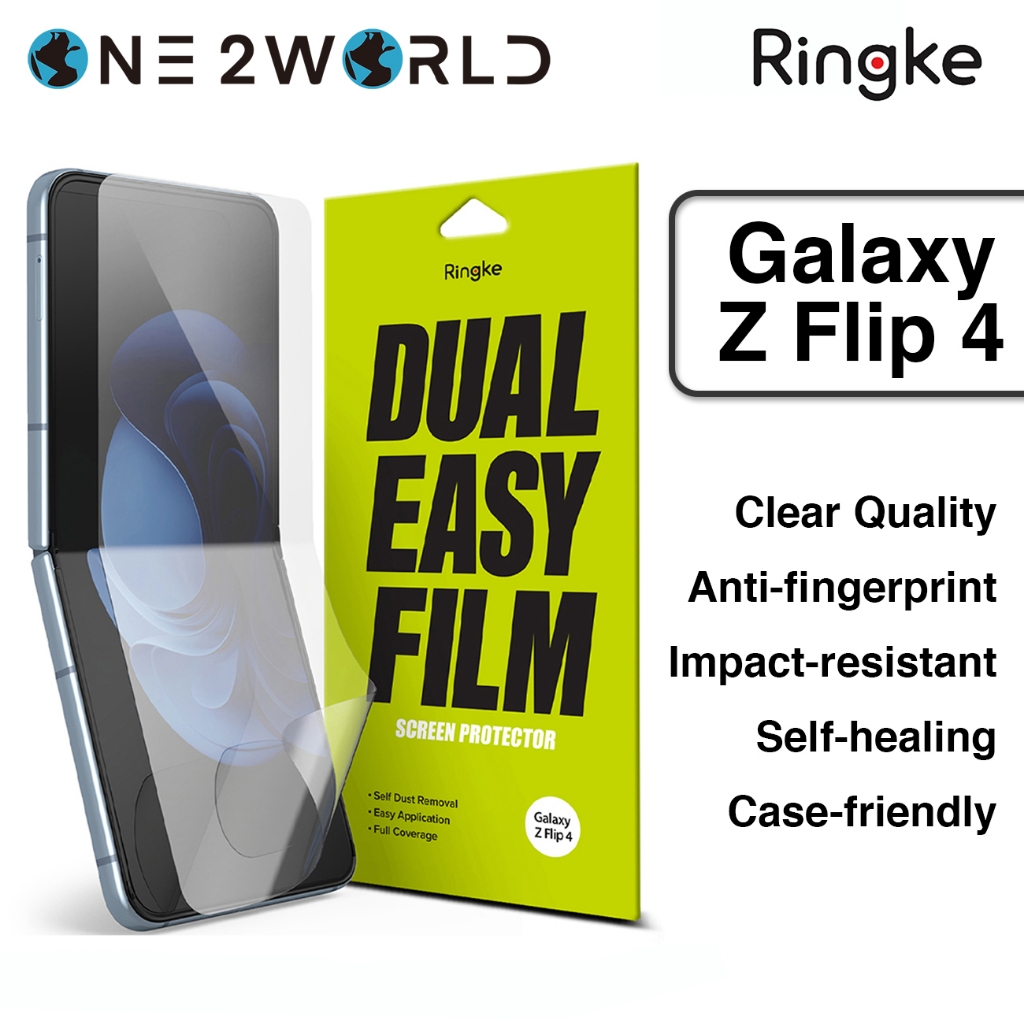 Ringke ﻿2 ชิ้น Dual Easy Screen Protector สําหรับ Samsung Galaxy Z Flip 4