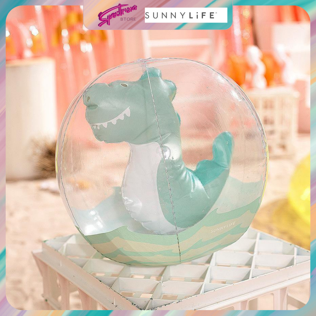 Sunny Life Beach Swimming Toy Inflatable 3D Beach Ball - Surfing Dino