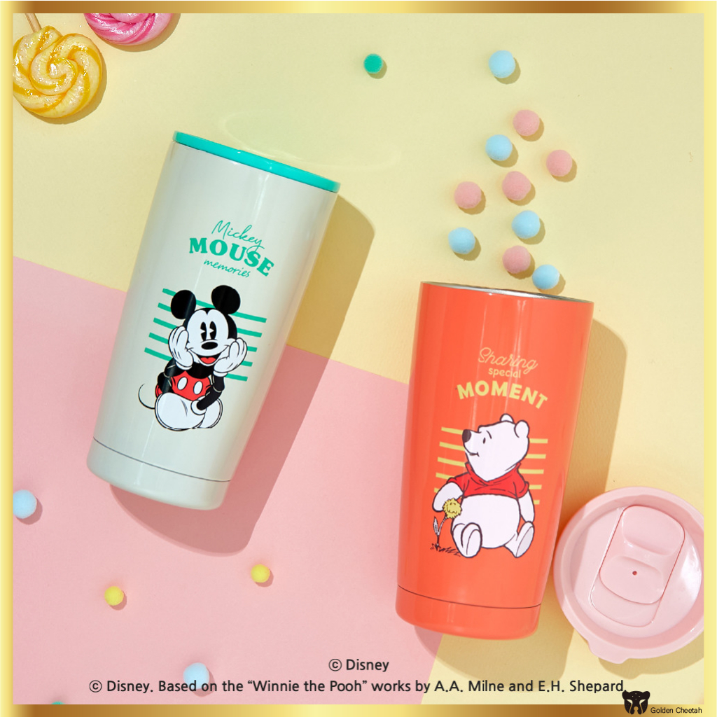 แก้วน้ํา Disney Pastel SUS304 500ml Winnie the Pooh & Mickey Mouse