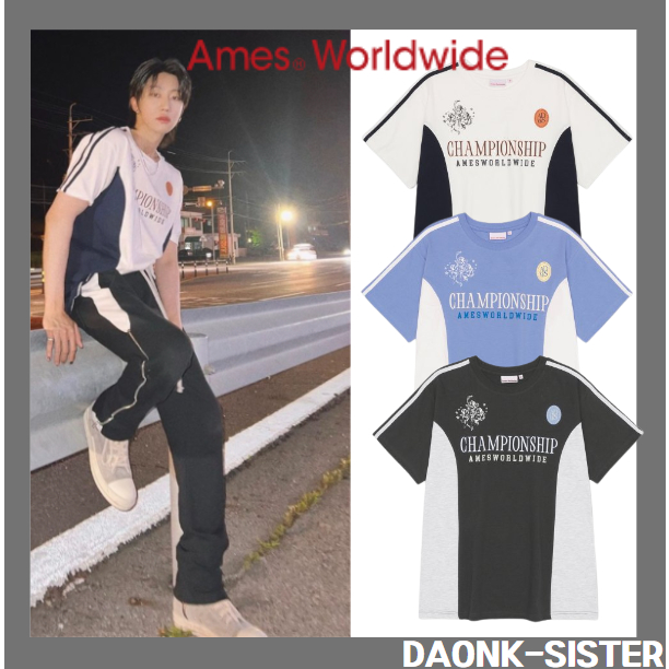 Celebrity Pick [AMES-WORLDWIDE] AMES-WORLDWIDE CHAMPIONSHIP TEE ของแท้ 100% 3 สี