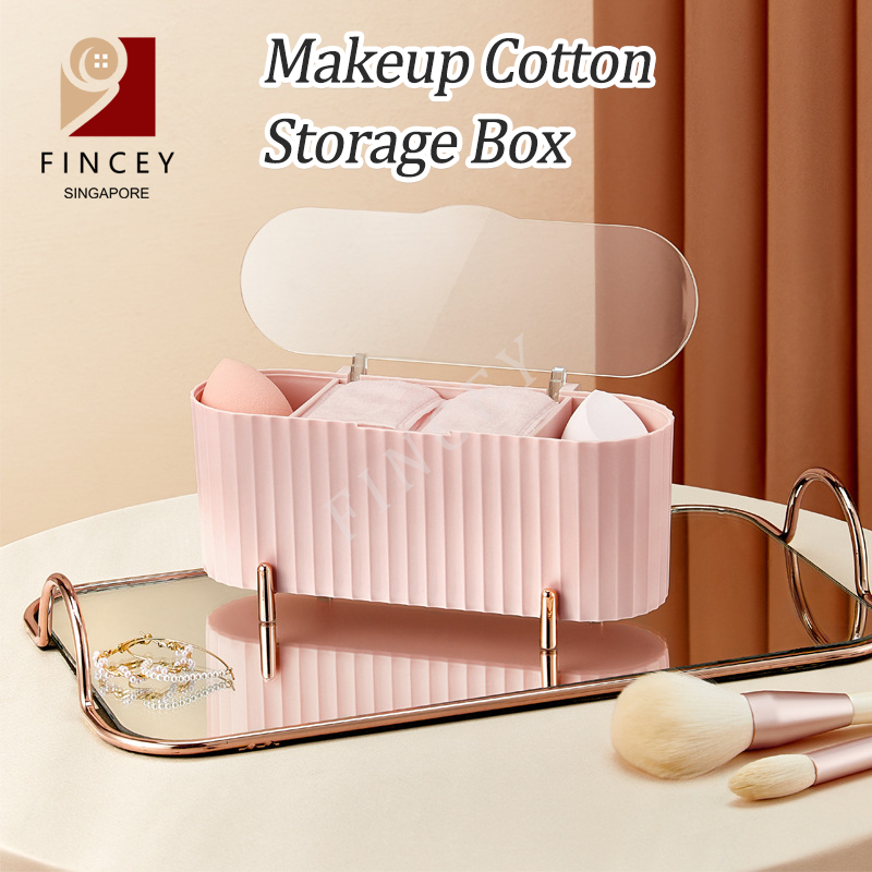 SG เครื่องจ่ายสําลีที่วางสําลีกล่องเก็บสําลีเครื่องสําอาง 3-Grid Store Beauty Eggs Organizer กล่อง